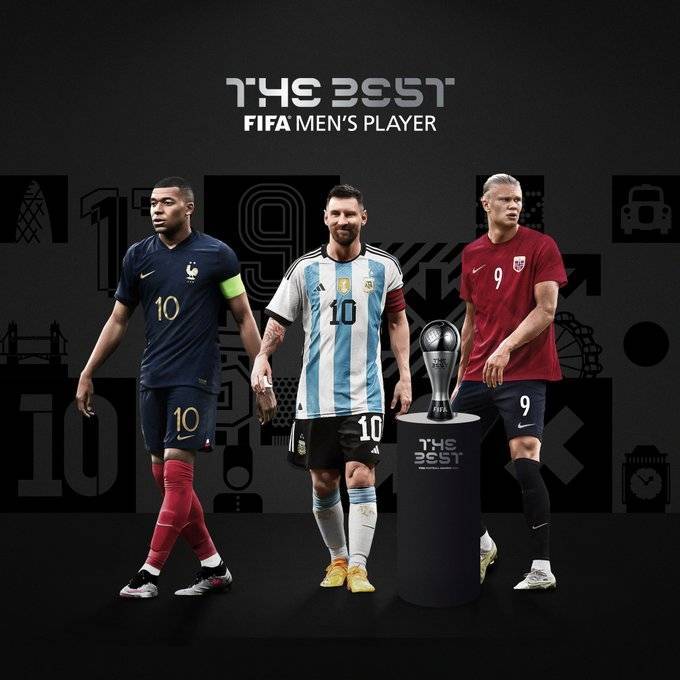 【九球体育】FIFA年度最佳球员3人候选：姆巴佩、梅西、哈兰德
