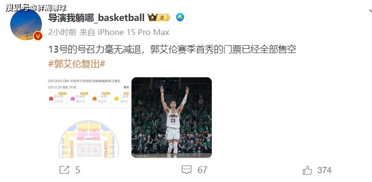 CBA::郭艾伦复出后CBA，辽篮又传更大喜讯，CBA卫冕加码，广东宏远被动了