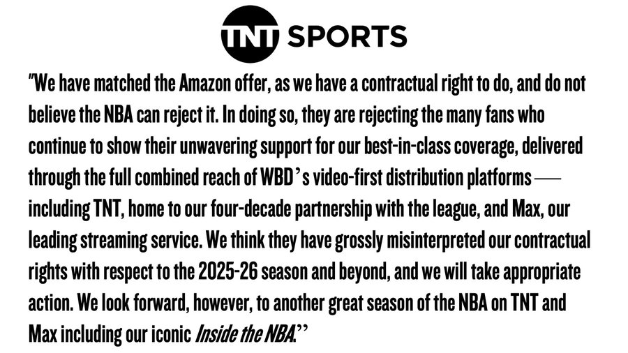 NBA::难以接受NBA！TNT公开不满NBA！