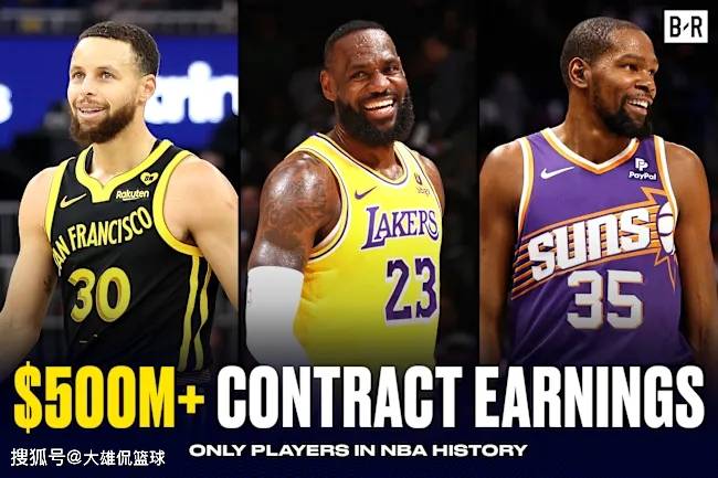 NBA::库里签下6260万美元短约NBA，成第三位NBA收入超5亿球员